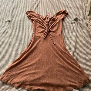 Rolla Coster Pink A-Line Sundress with Flutter Sleeves